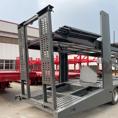 Truck Trailer 3 Axle Double Deck Vehicle Car Carrier Semi Trailer with Manual Lifting